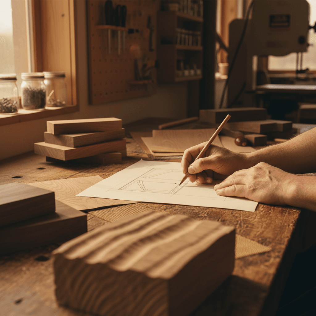 Custom design consultation with wood samples