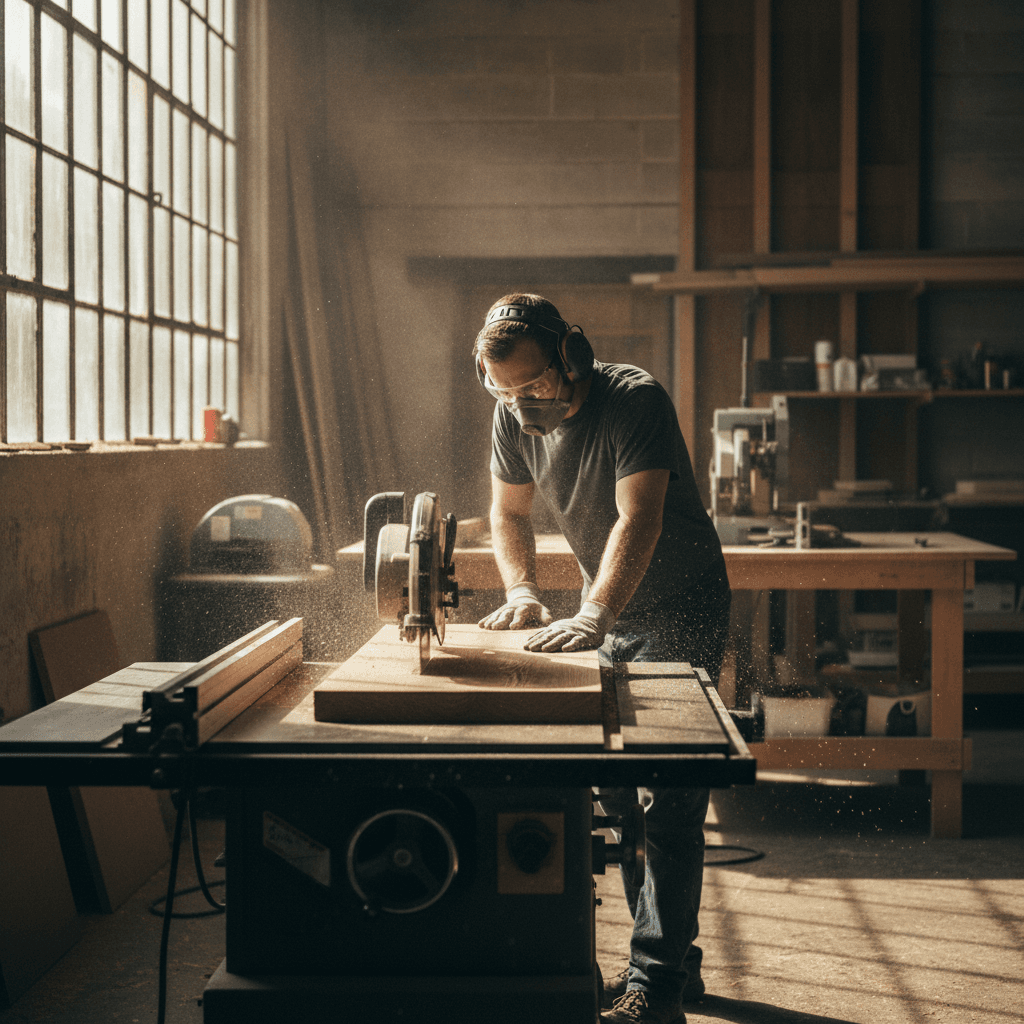 Precision woodworking machinery in action