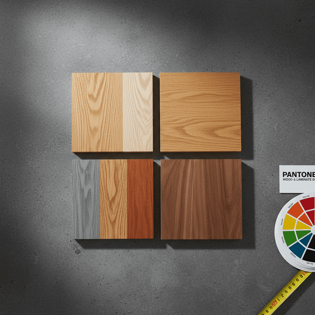 Premium wood, veneer, and laminate material samples