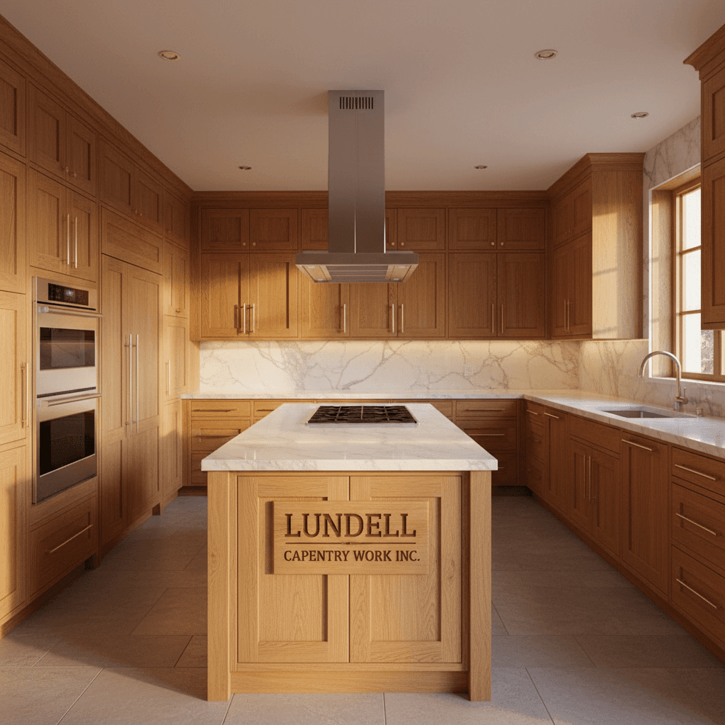 Complete kitchen renovation with custom wooden cabinets