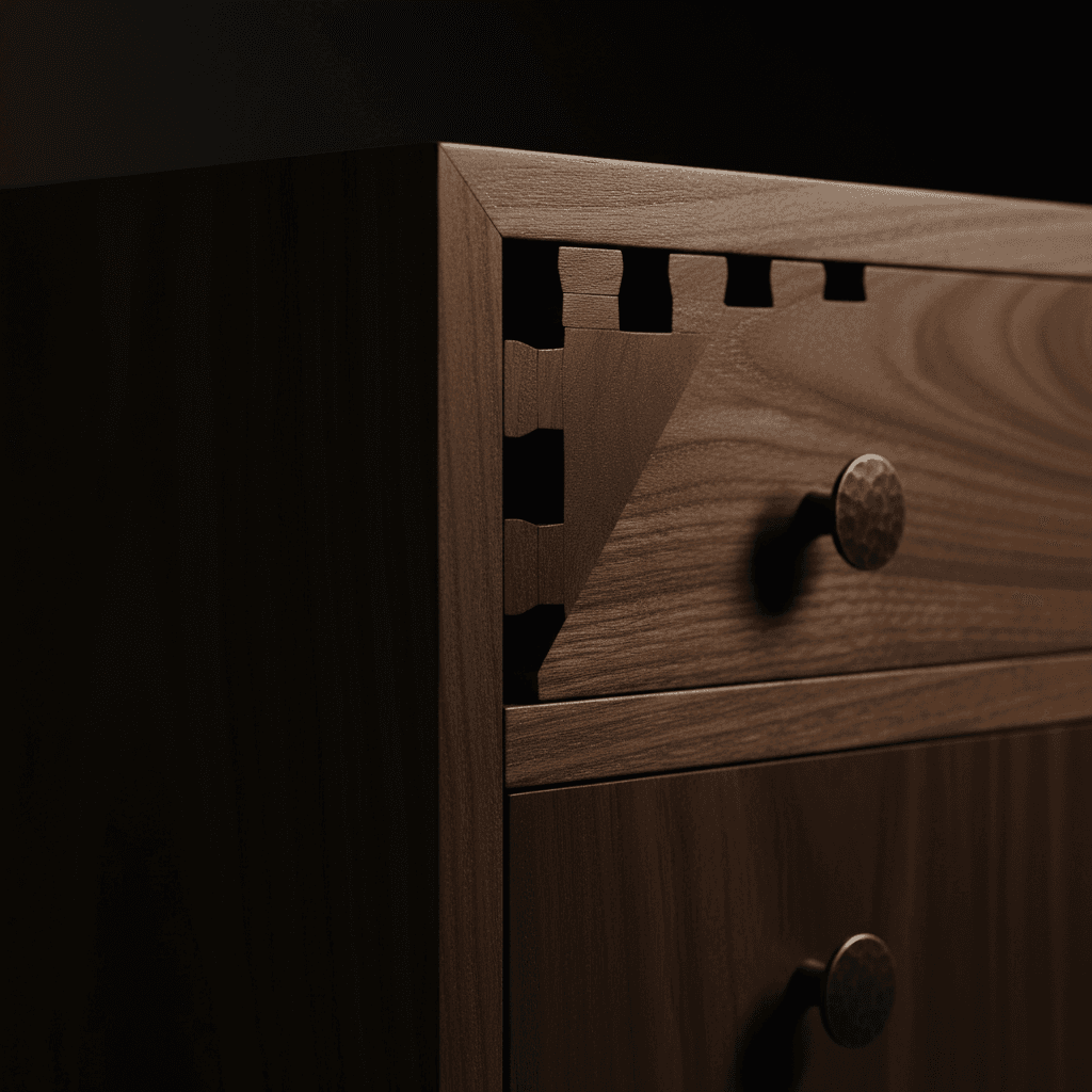 Detailed view of custom woodwork joinery and craftsmanship